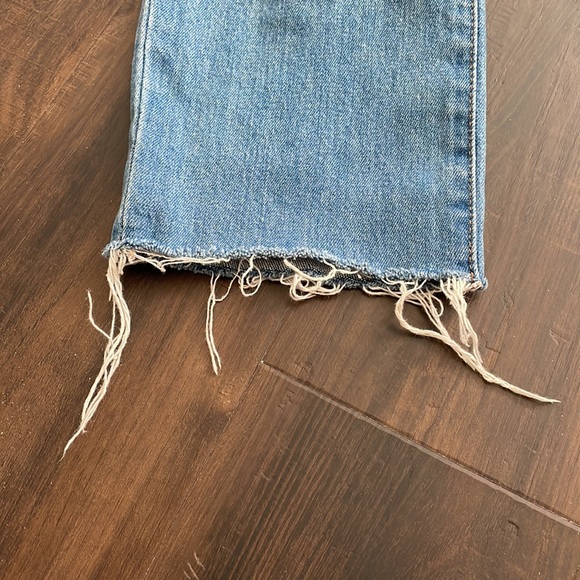 Madewell High-rise slim crop boyjean raw hem dover wash size 25 - Picture 5 of 11